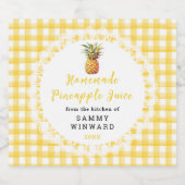 Étiquettes Pour Bouteilles De Liqueur Boisson de jus d'ananas maison (Étiquettes simples)