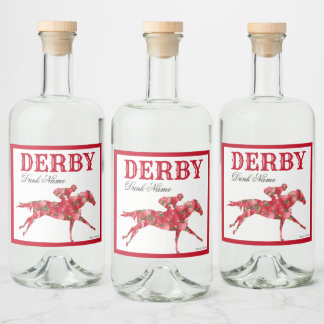Étiquettes Pour Bouteilles De Liqueur Boisson de roses rouges du Derby Party