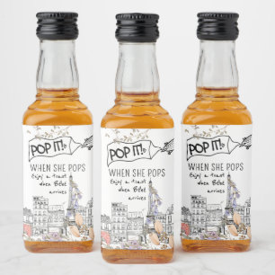 Étiquettes Pour Bouteilles De Liqueur Bonjour Bebe Français Baby shower neutre entre les