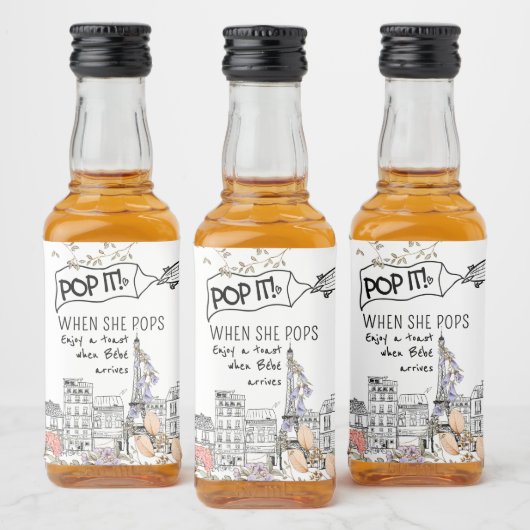 Étiquettes Pour Bouteilles De Liqueur Bonjour Bebe Français Baby shower neutre entre les (Bouteilles)