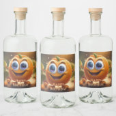 Étiquettes Pour Bouteilles De Liqueur Bonne Animée 3d Orange, (Bouteilles)