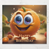 Étiquettes Pour Bouteilles De Liqueur Bonne Animée 3d Orange, (Étiquettes simples)