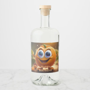 Étiquettes Pour Bouteilles De Liqueur Bonne Animée 3d Orange,