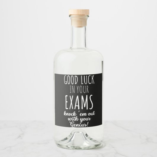 Étiquettes Pour Bouteilles De Liqueur bonne chance dans vos examens (Devant)