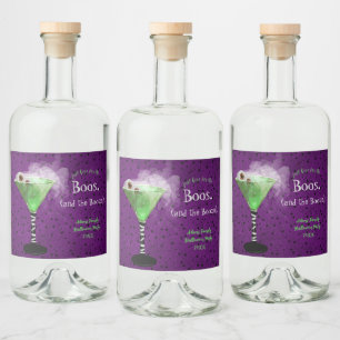 Étiquettes Pour Bouteilles De Liqueur Boos and Booze Adult Halloween Cocktail Party Liqu