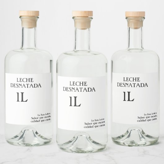 Étiquettes Pour Bouteilles De Liqueur Botella de leche desnatada 1L. (Bouteilles)
