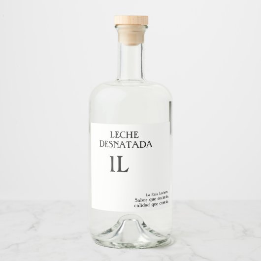 Étiquettes Pour Bouteilles De Liqueur Botella de leche desnatada 1L. (Devant)