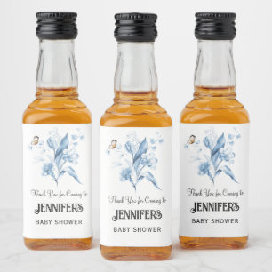 Étiquettes Pour Bouteilles De Liqueur Bouquet Floral Bleu, Cadeau de Remerciement pour B