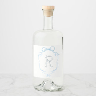 Étiquettes Pour Bouteilles De Liqueur Bouteille à monogramme aquarelle CAN COOLER
