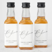 Étiquettes Pour Bouteilles De Liqueur Bouteille de vin Mariage noir et blanc (Bouteilles)