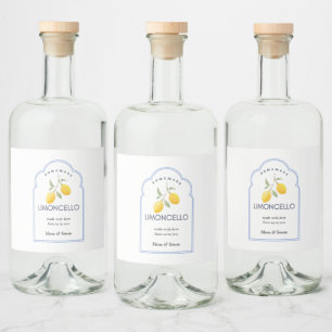 Étiquettes Pour Bouteilles De Liqueur Bouteille Mariage Limoncello aux citrons élégants