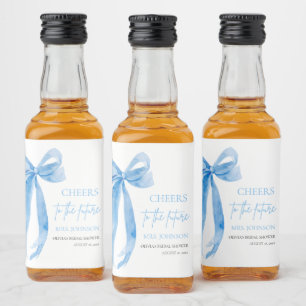 Étiquettes Pour Bouteilles De Liqueur Bow Bleu Dusty Salue La Fête des mariées Future