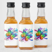 Étiquettes Pour Bouteilles De Liqueur Bright infinity with rainbow butterfly (Bouteilles)