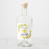 Étiquettes Pour Bouteilles De Liqueur Brush Script Limoncello Lemons (Devant)