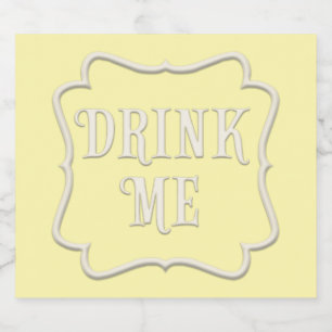 Étiquettes Pour Bouteilles De Liqueur "Buvez-Moi" Wonderland Tea Party Joli Jaune