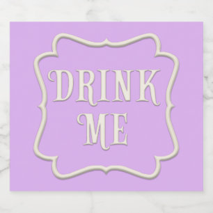 Étiquettes Pour Bouteilles De Liqueur "Buvez-moi" Wonderland Tea Party Pastel Purple