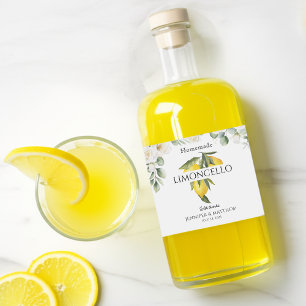 Étiquettes Pour Bouteilles De Liqueur Cadeau de mariage Merci Limoncello au citron 