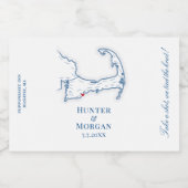 Étiquettes Pour Bouteilles De Liqueur Cape Cod Destination Mariage Nip (Étiquettes simples)