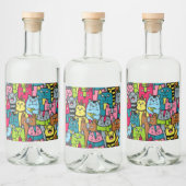 Étiquettes Pour Bouteilles De Liqueur Cat et kitten (Bouteilles)
