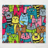 Étiquettes Pour Bouteilles De Liqueur Cat et kitten (Étiquettes simples)