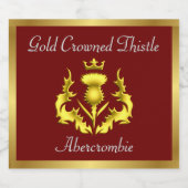Étiquettes Pour Bouteilles De Liqueur Chardon Abercrombie Gold Crowned (Étiquettes simples)