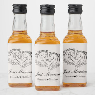 Étiquettes Pour Bouteilles De Liqueur Cheval Western Mariage Rustique Pays Juste Marié