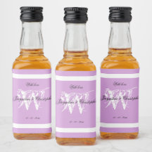 Chic Blanc Monogramme Noms Noir Mauve Mini Liquor