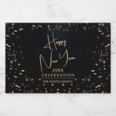 Étiquettes Pour Bouteilles De Liqueur Chic Happy New Year Mini (Étiquettes simples)