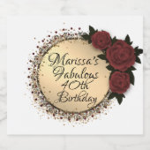 Étiquettes Pour Bouteilles De Liqueur Chic Rose Fabuleux 40e anniversaire Customisé (Étiquettes simples)