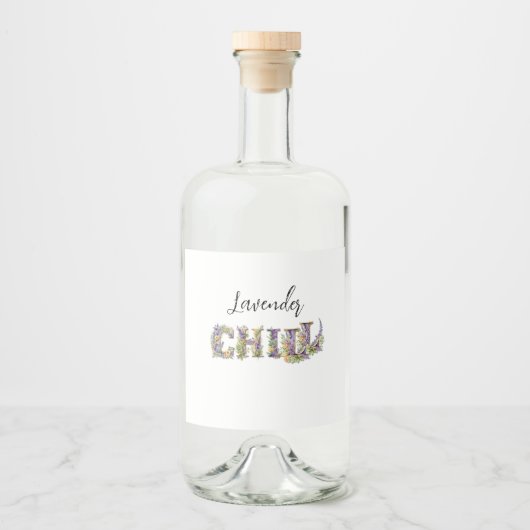 Étiquettes Pour Bouteilles De Liqueur Chill de lavande (Devant)