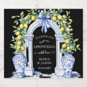 Étiquettes Pour Bouteilles De Liqueur Chinoiserie Limoncello Lemons Liquor Bottle Étique (Étiquettes simples)