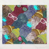 Étiquettes Pour Bouteilles De Liqueur Chouette dans la couronne (Étiquettes simples)