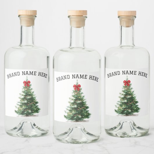 Étiquettes Pour Bouteilles De Liqueur Christmas Tree Beverage Label Set – Brand Name (Bouteilles)