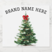 Étiquettes Pour Bouteilles De Liqueur Christmas Tree Beverage Label Set – Brand Name (Étiquettes simples)