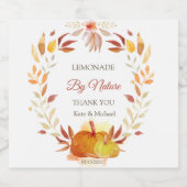 Étiquettes Pour Bouteilles De Liqueur Citrouille d'aquarelle Floral (Étiquettes simples)