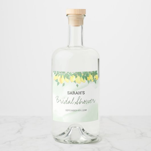 Étiquettes Pour Bouteilles De Liqueur Citrus Citron Décontracté Script personnalisé (Devant)