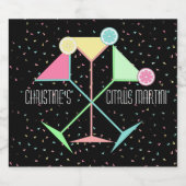 Étiquettes Pour Bouteilles De Liqueur Cocktail Night Martini (Étiquettes simples)