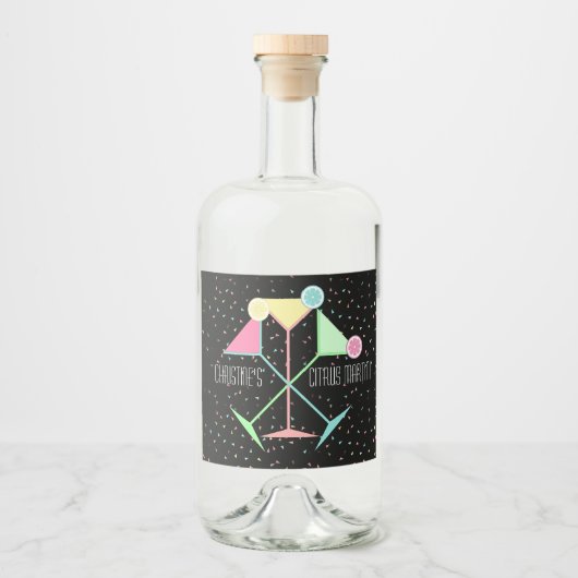Étiquettes Pour Bouteilles De Liqueur Cocktail Night Martini (Devant)