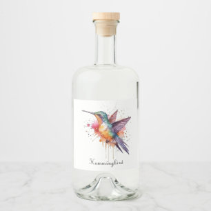 Étiquettes Pour Bouteilles De Liqueur Colibri exotique coloré personnalisable