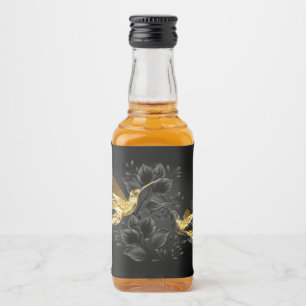 Étiquettes Pour Bouteilles De Liqueur Colibri noir et or