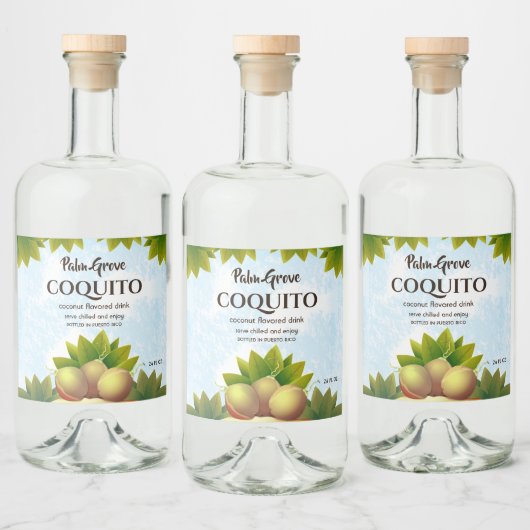Étiquettes Pour Bouteilles De Liqueur Coquito Coconut Fruit tropical (Bouteilles)