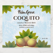 Étiquettes Pour Bouteilles De Liqueur Coquito Coconut Fruit tropical (Étiquettes simples)