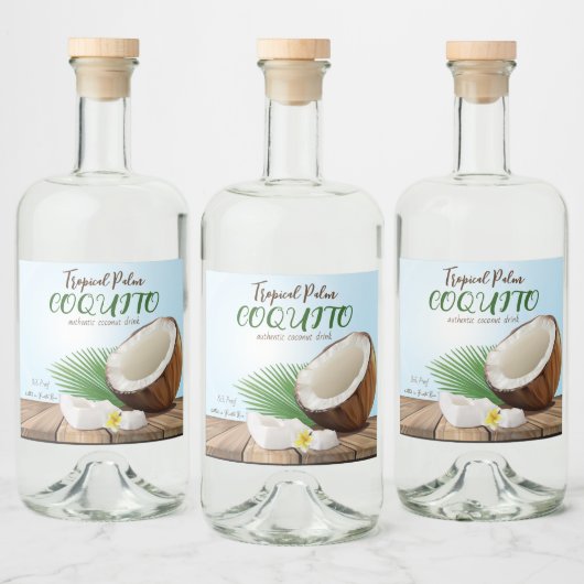 Étiquettes Pour Bouteilles De Liqueur Coquito Coconut Tropical (Bouteilles)