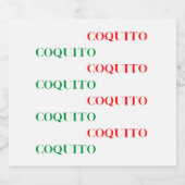 Étiquettes Pour Bouteilles De Liqueur Coquito vert et rouge (Étiquettes simples)