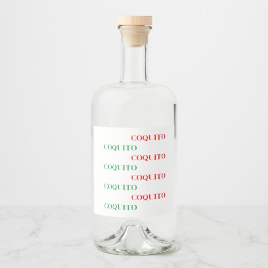 Étiquettes Pour Bouteilles De Liqueur Coquito vert et rouge (Devant)
