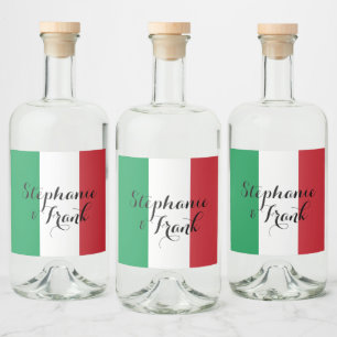 Étiquettes Pour Bouteilles De Liqueur Couleurs du drapeau italien pour un mariage