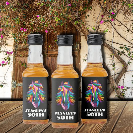 Étiquettes Pour Bouteilles De Liqueur Course colorée fête d'anniversaire