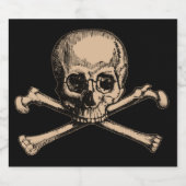 Étiquettes Pour Bouteilles De Liqueur Crâne et os croisés 2 (Étiquettes simples)
