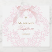 Étiquettes Pour Bouteilles De Liqueur crête rose aquarelle | Baptême (Étiquettes simples)