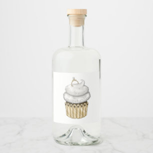 Étiquettes Pour Bouteilles De Liqueur Cupcake Fiançailles doux